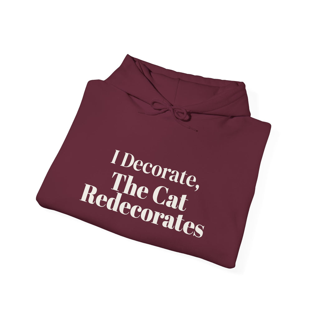 Funny Christmas Cat Hoodie I Decorate The Cat Redecorates
