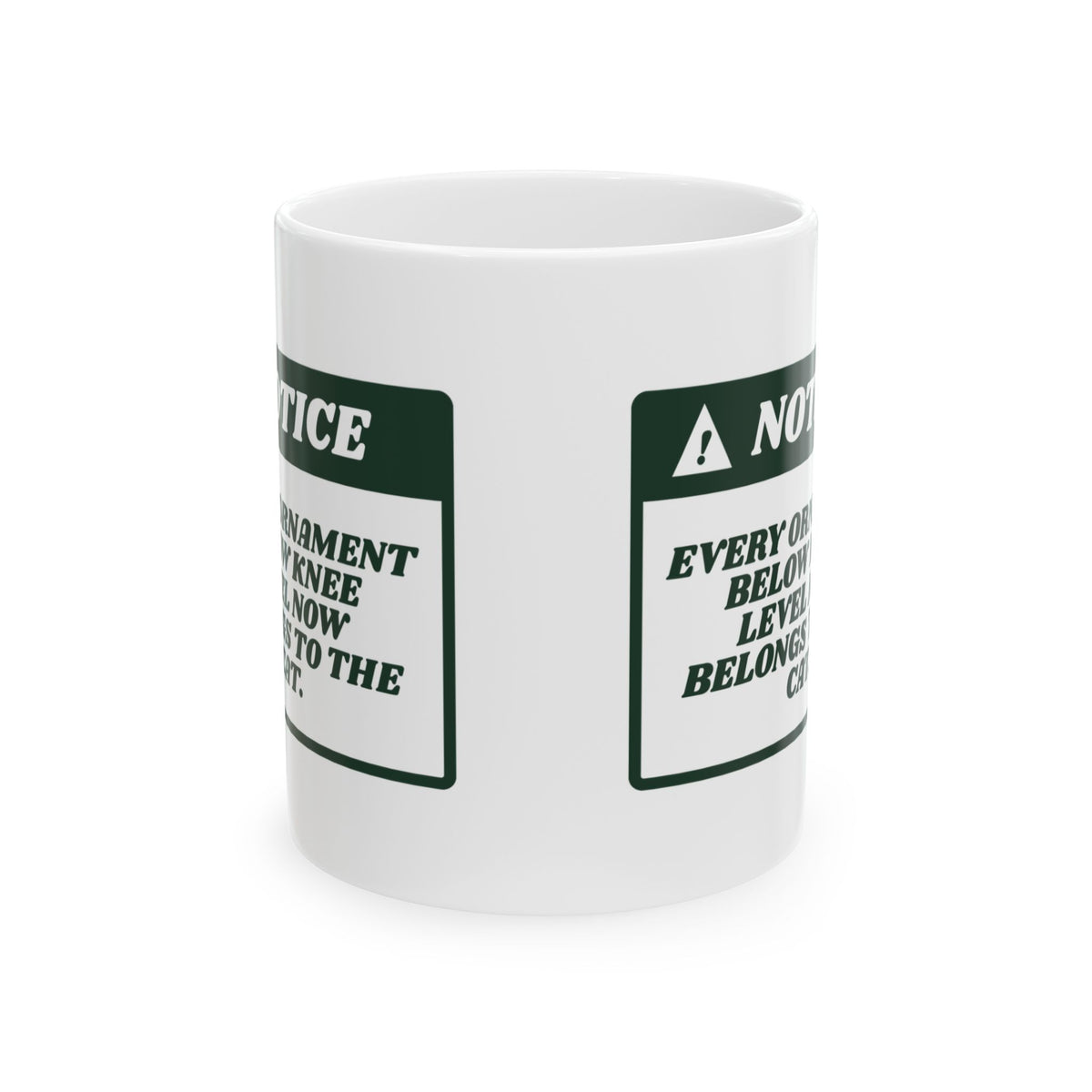 Funny Cat Christmas Coffee Mug Ornaments Below Knee Level Notice