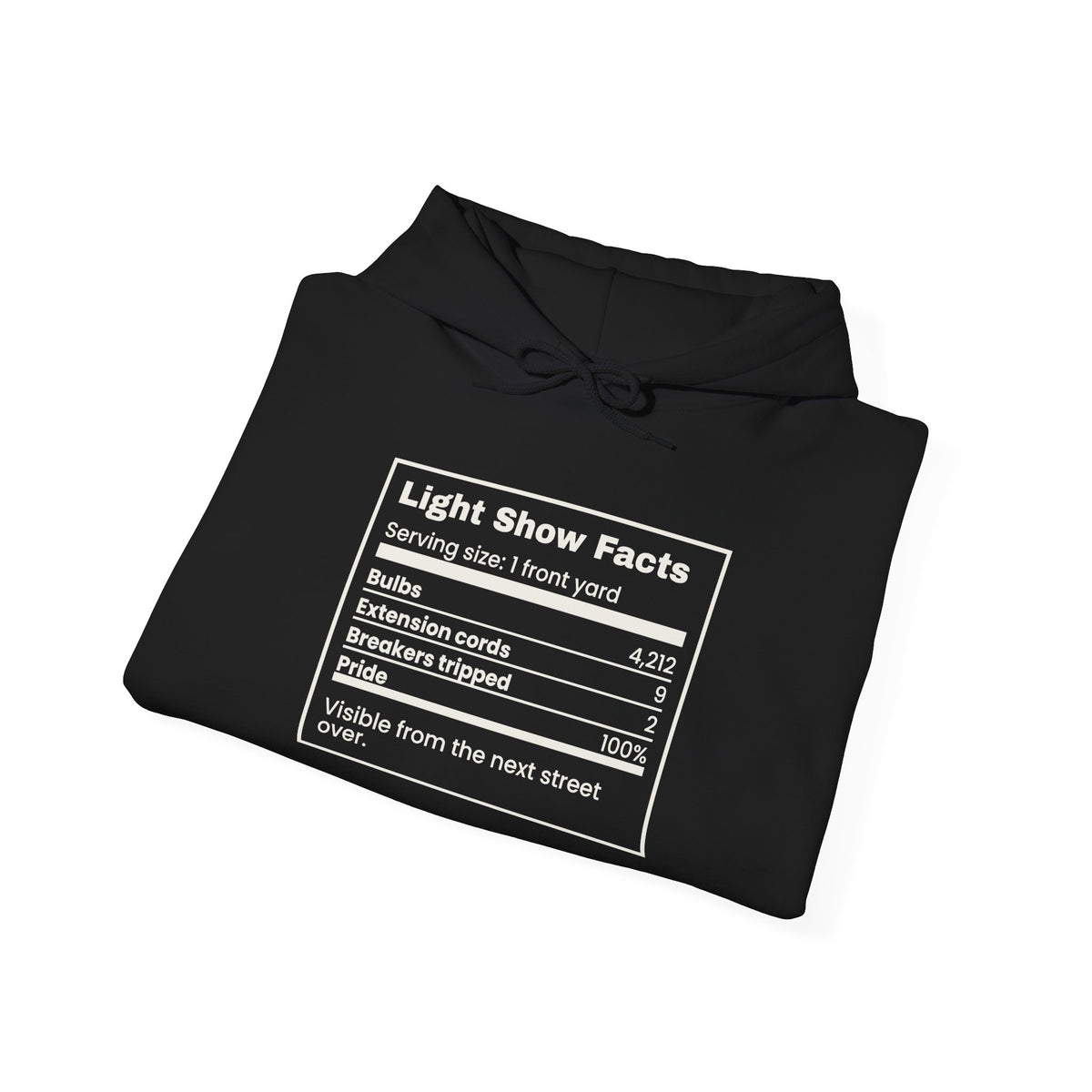 Funny Christmas Dad Hoodie Light Show Facts Nutrition Label