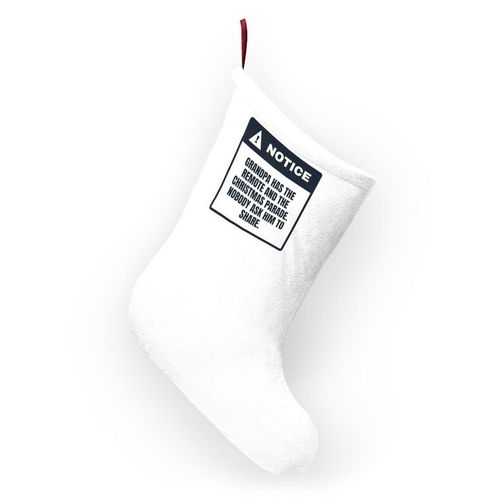 Funny Grandpa Christmas Stocking Grandpa Has The Remote Notice