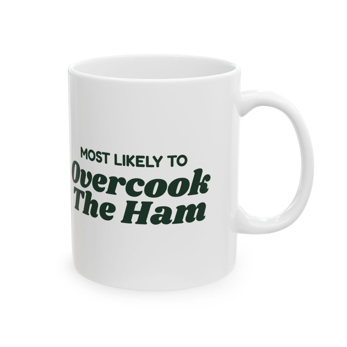 Funny Family Christmas Coffee Mug Most Likely To Overcook The Ham