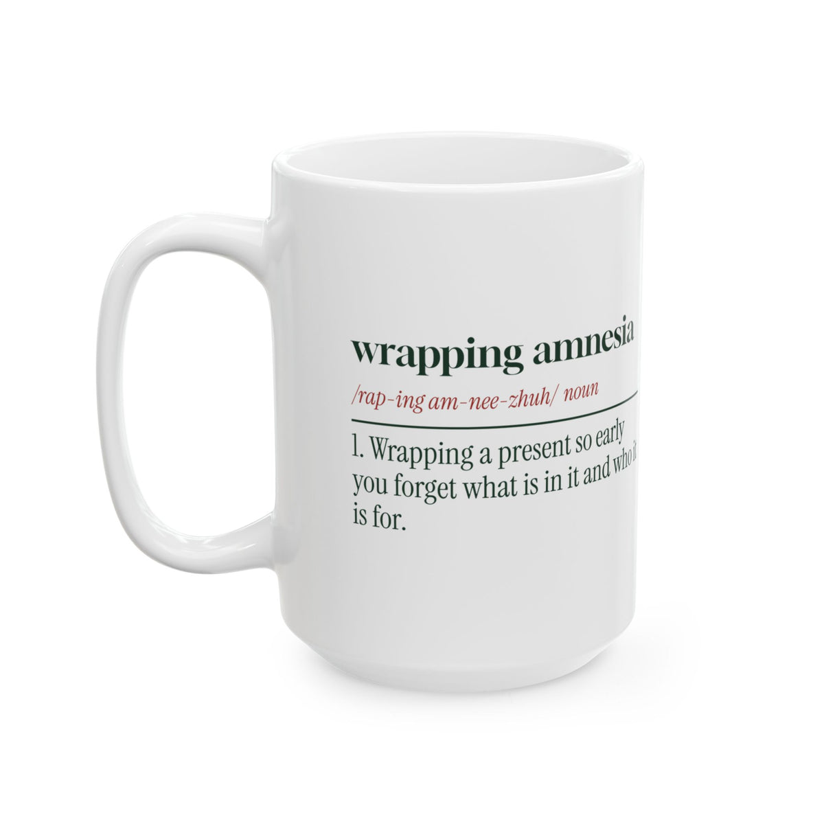 Funny Christmas Coffee Mug Wrapping Amnesia Dictionary For Shoppers