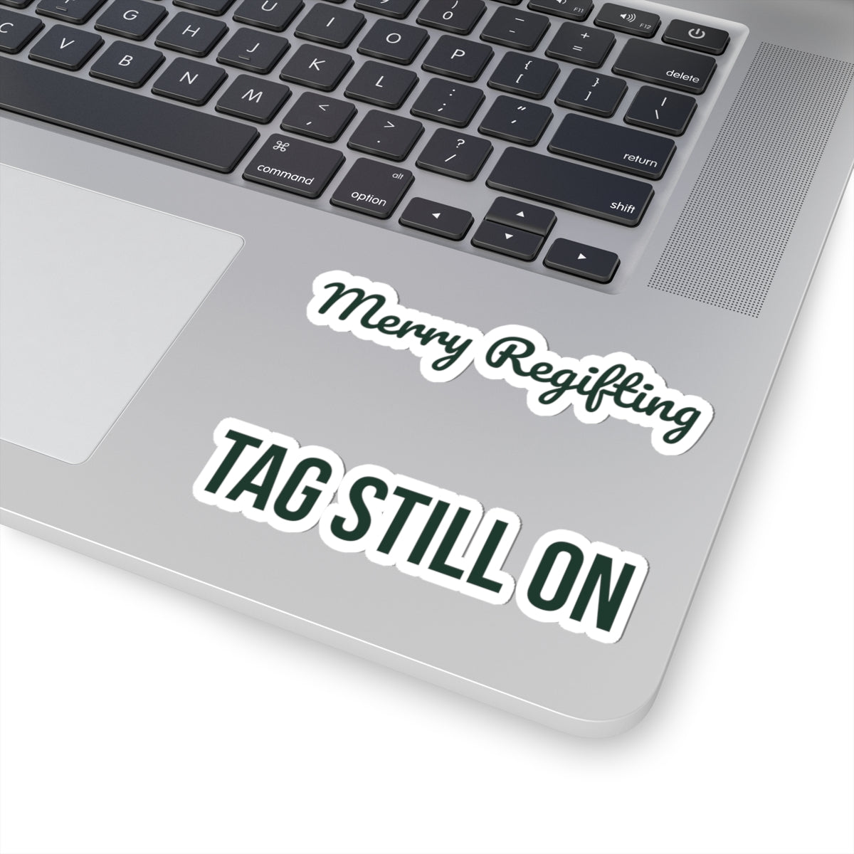 Funny White Elephant Sticker Merry Regifting Tag Still On