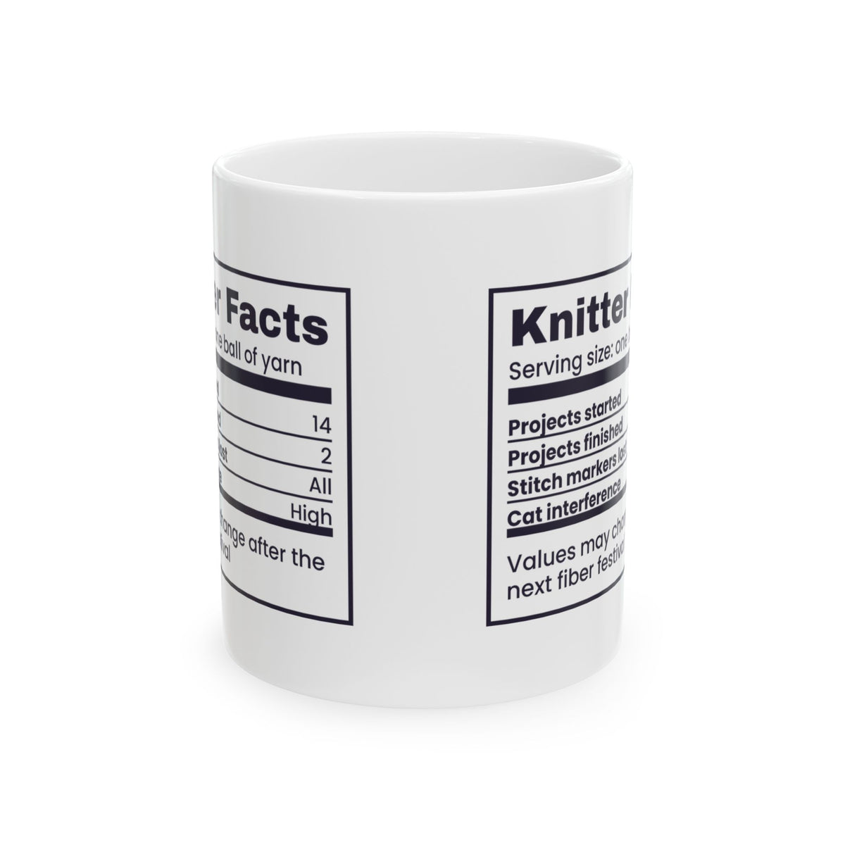 Funny Knitting Mug Fourteen Started Two Finished Knitter Facts