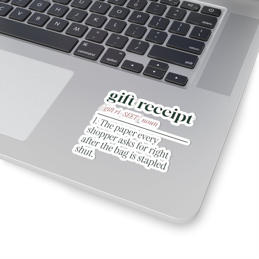 Funny Retail Christmas Sticker Gift Receipt Definition For Cashiers
