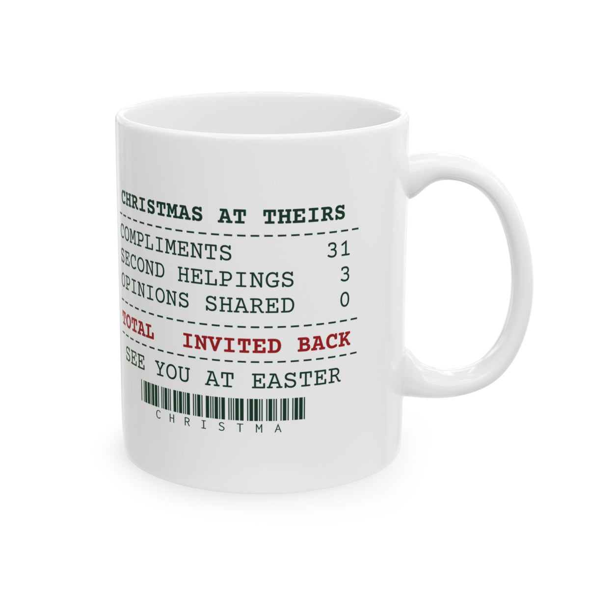 Funny In-Laws Christmas Coffee Mug Opinions Shared 0 Invited Back