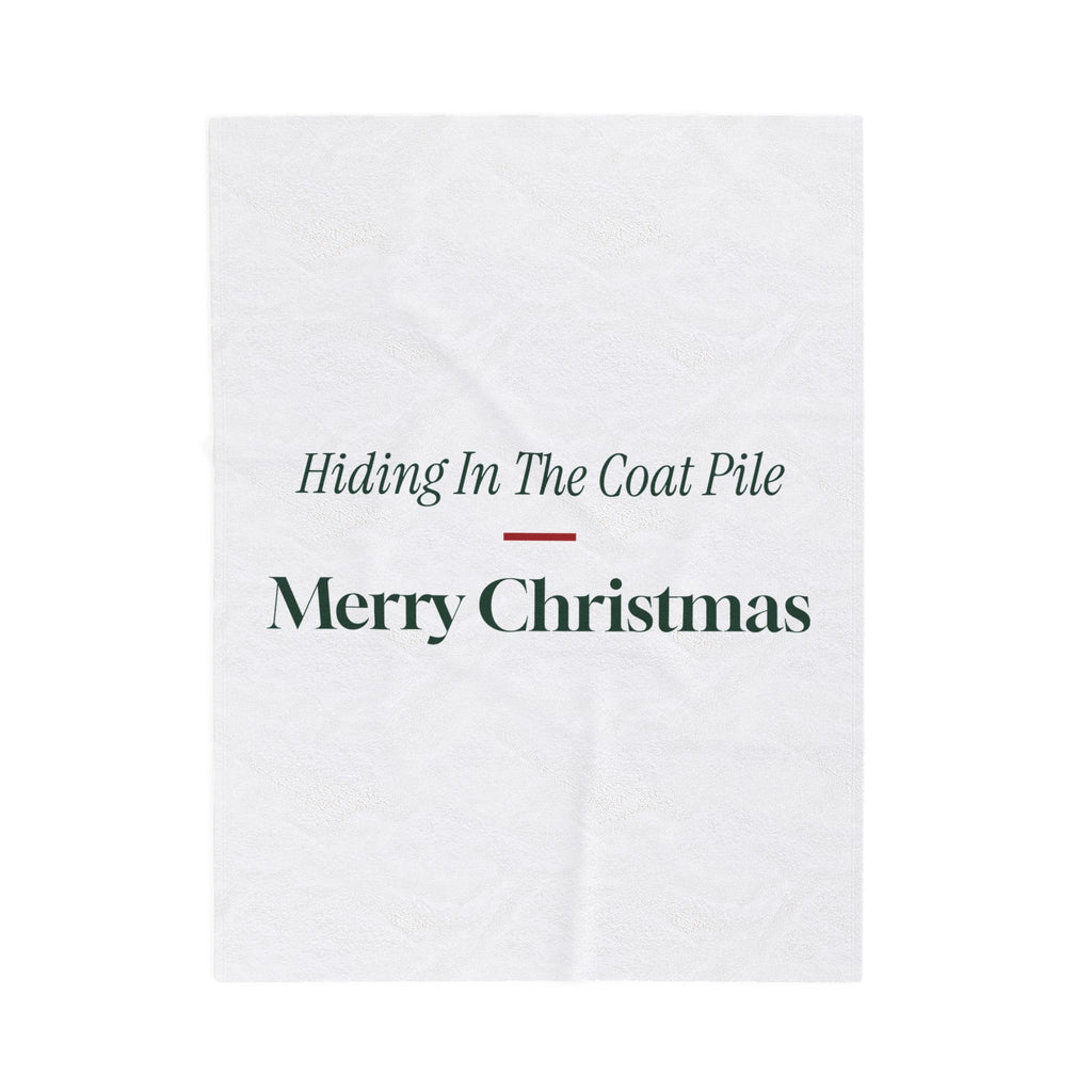 Funny Introvert Christmas Throw Blanket Hiding In The Coat Pile