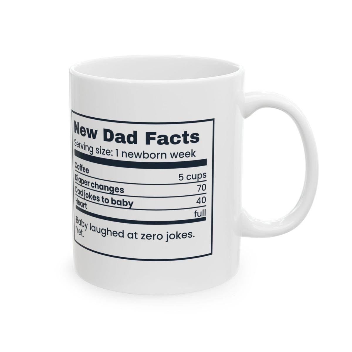 Funny New Dad Coffee Mug New Dad Facts Nutrition Label