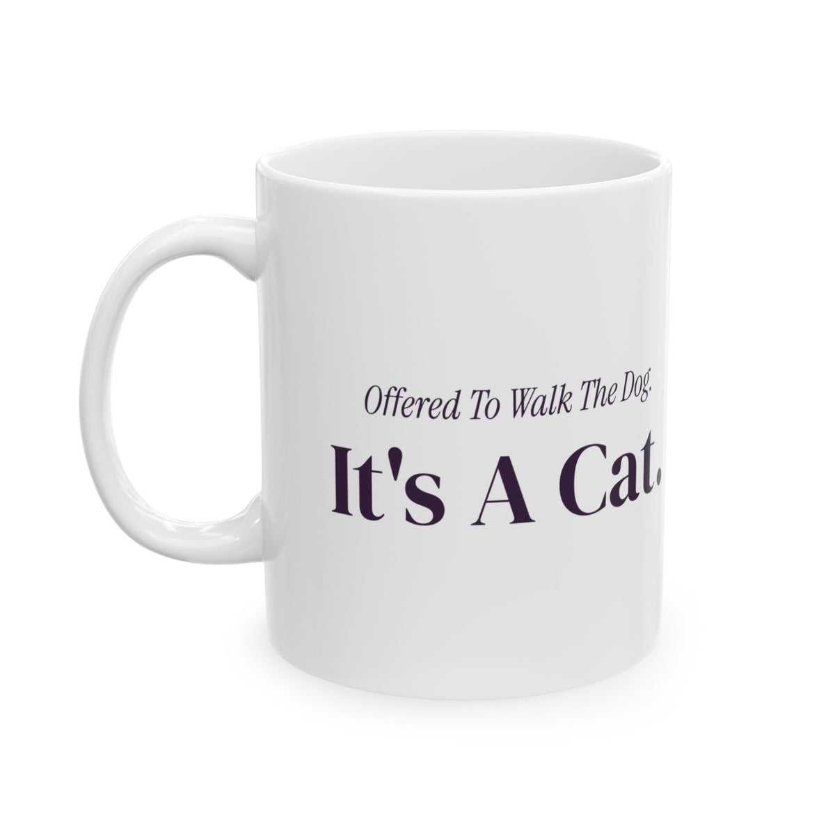 Funny Introvert Christmas Coffee Mug Offered To Walk The Dog It's A Cat