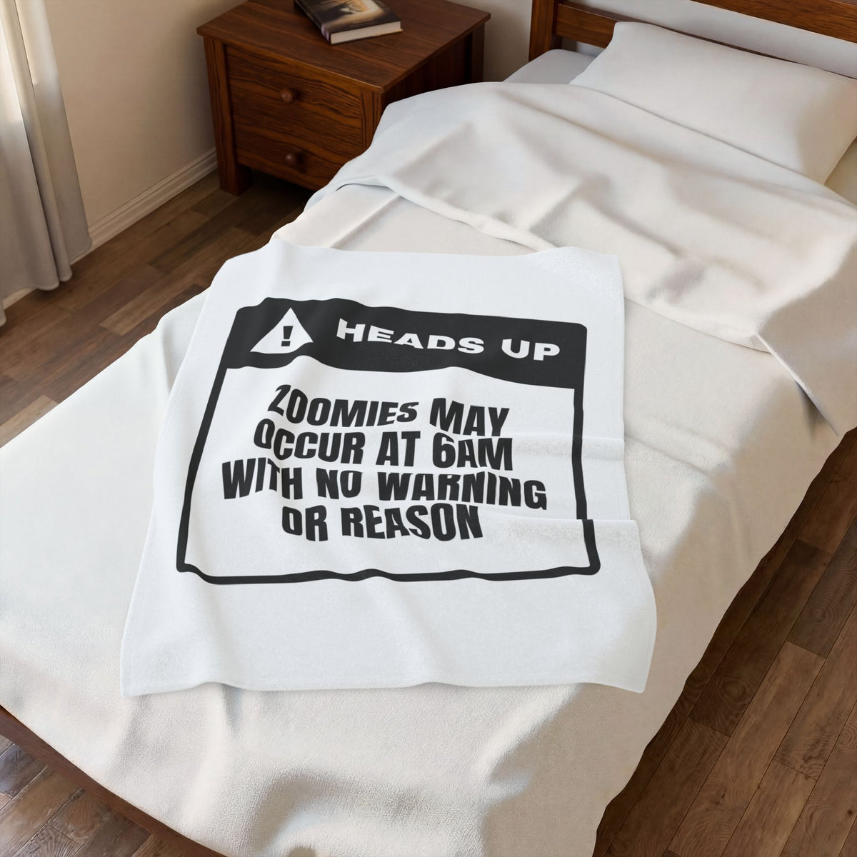 Funny Dog Dad Warning Throw Blanket Zoomies At 6am For Dog Owner