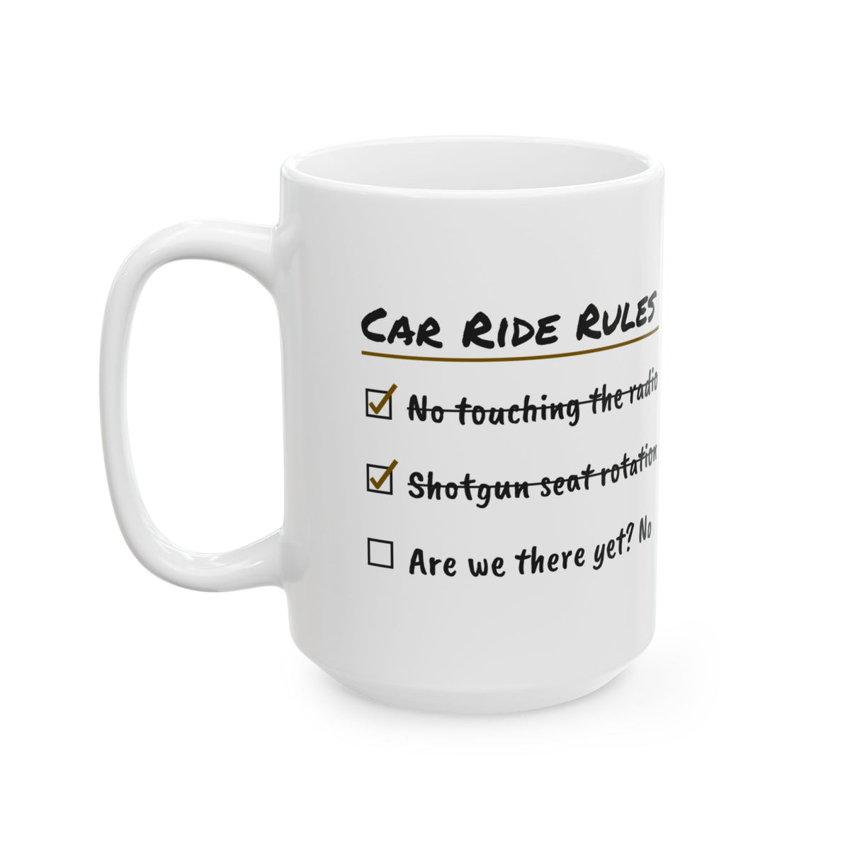 Funny Dad Coffee Mug Car Ride Rules For Dad Kids