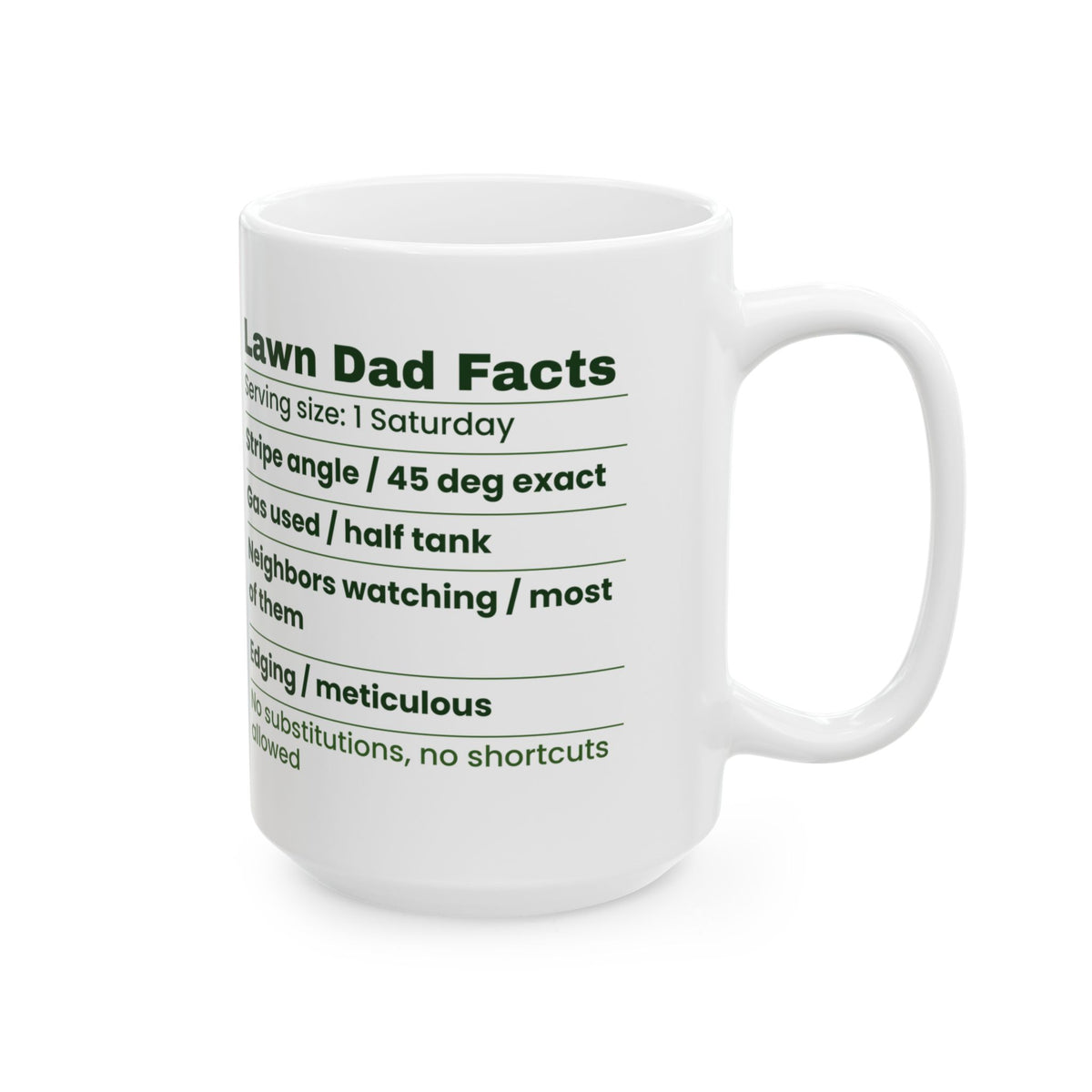 Funny Lawn Dad Coffee Mug Lawn Dad Facts Label For Dad