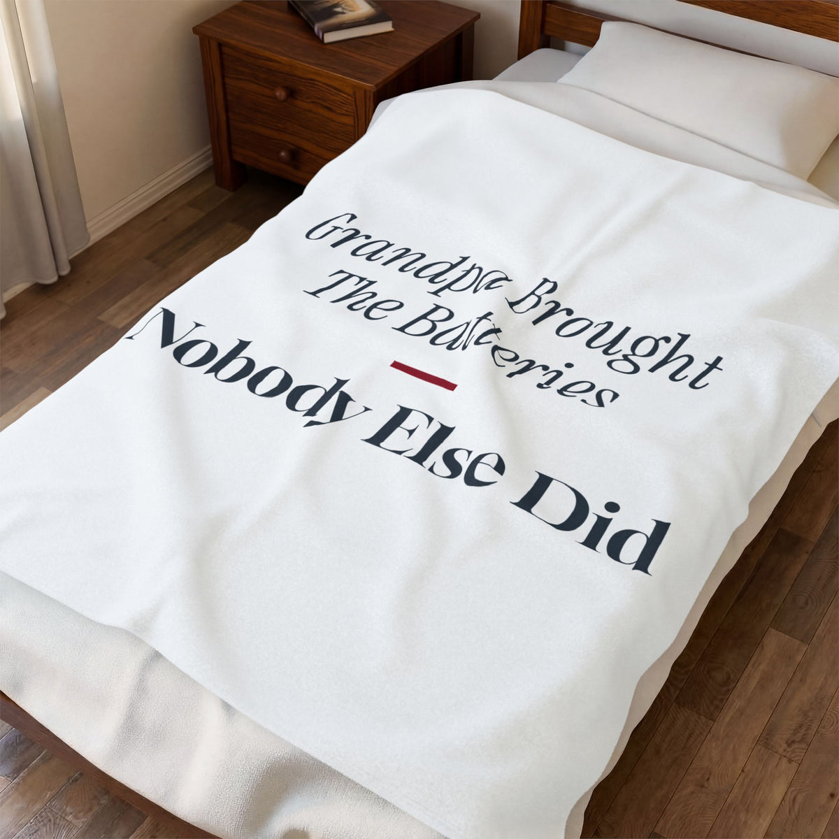 Funny Christmas Grandpa Throw Blanket Grandpa Brought The Batteries