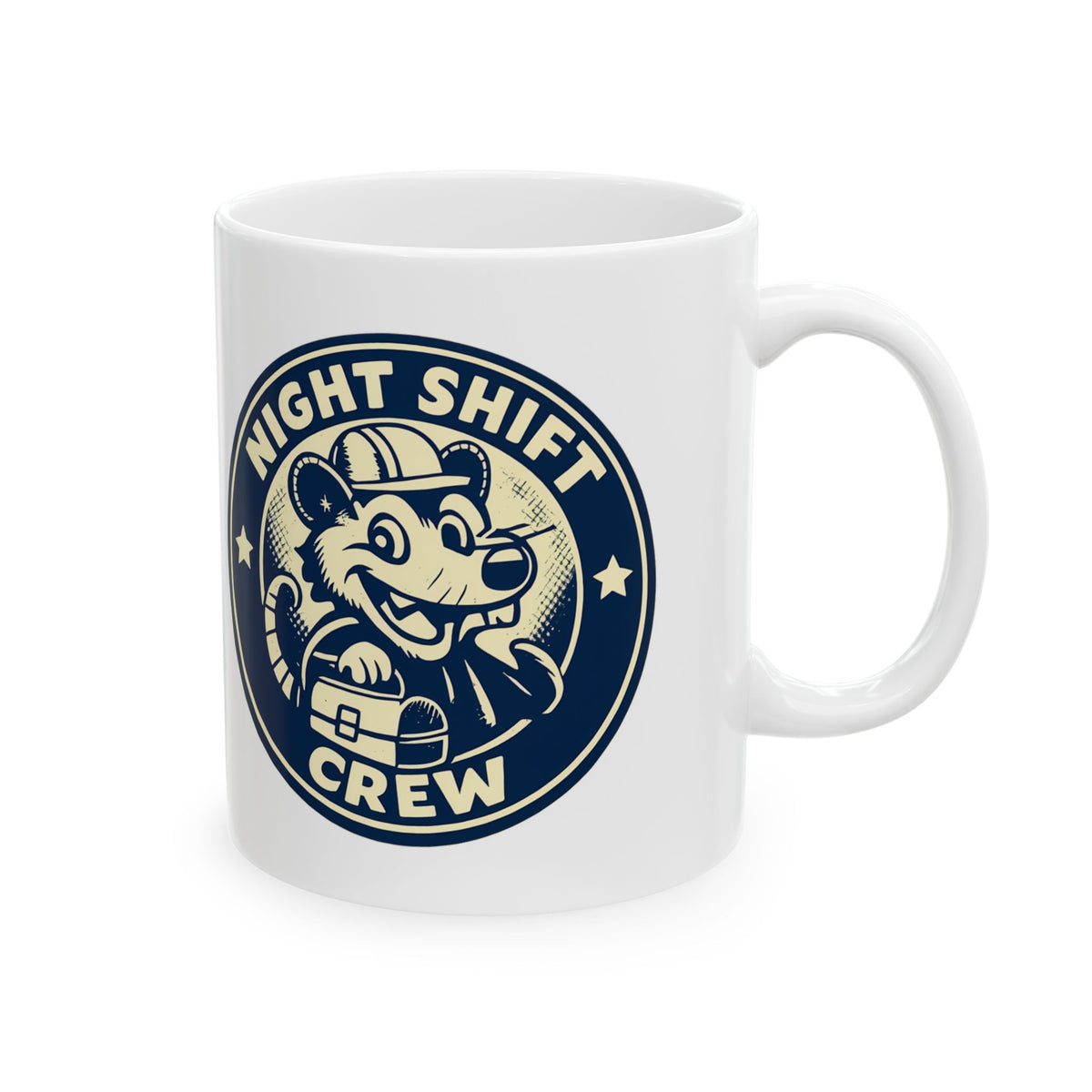 Night Shift Crew Funny Retro Possum Night Shift Worker Coffee Mug