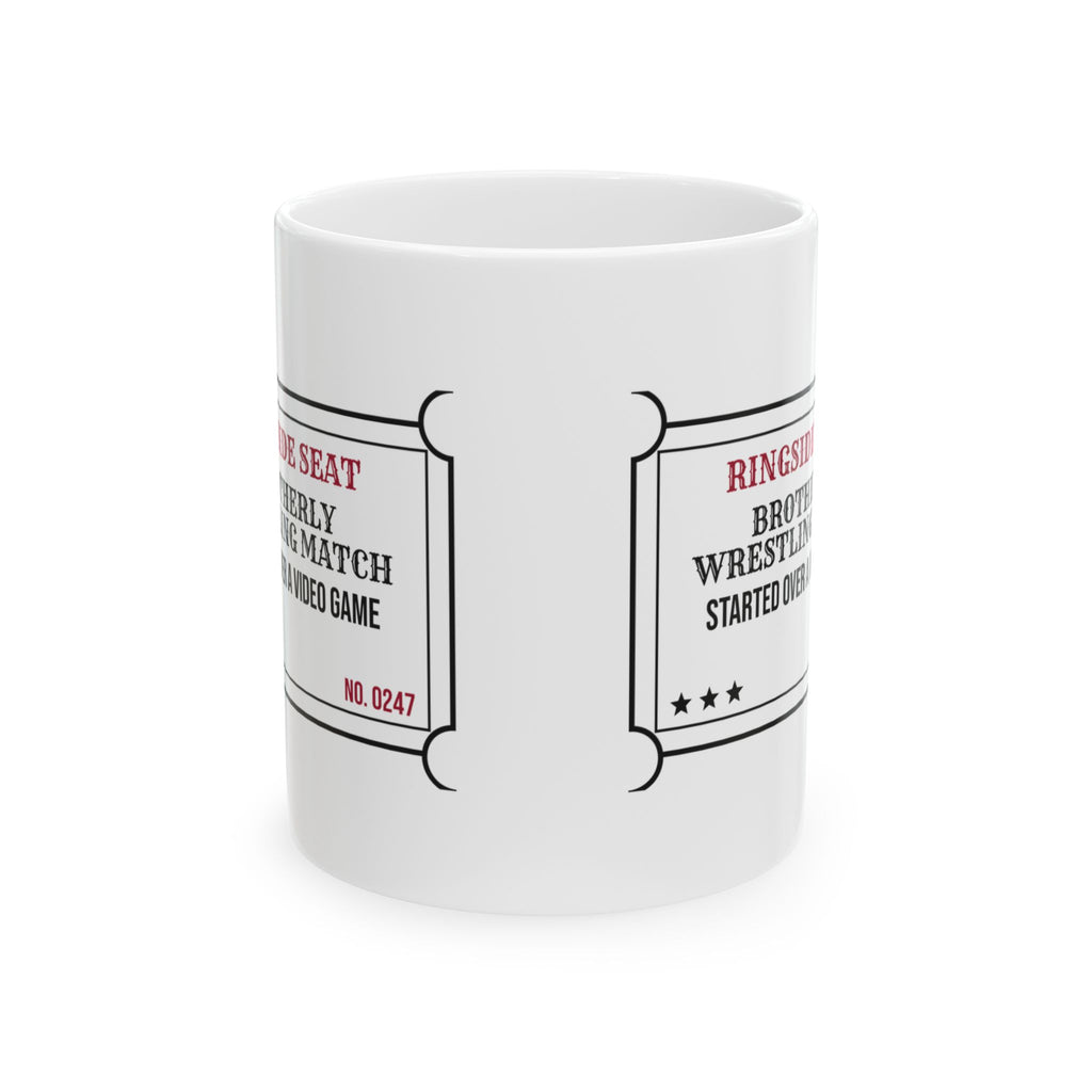 Boy Mom Coffee Mug Ringside Seat Brothers Wrestling