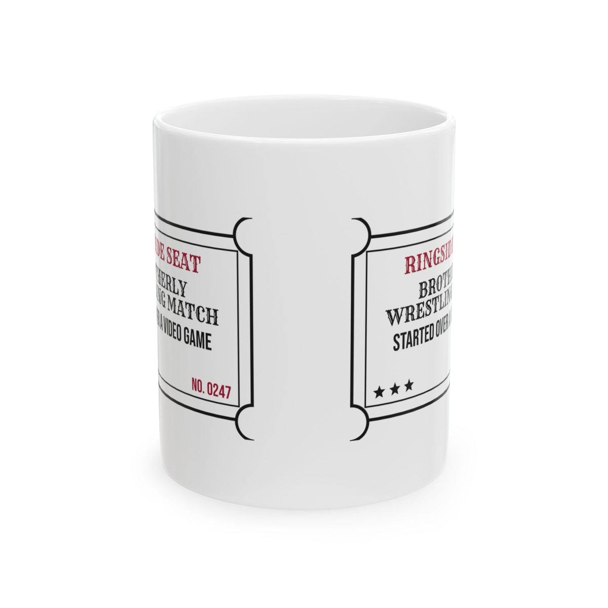 Boy Mom Coffee Mug Ringside Seat Brothers Wrestling