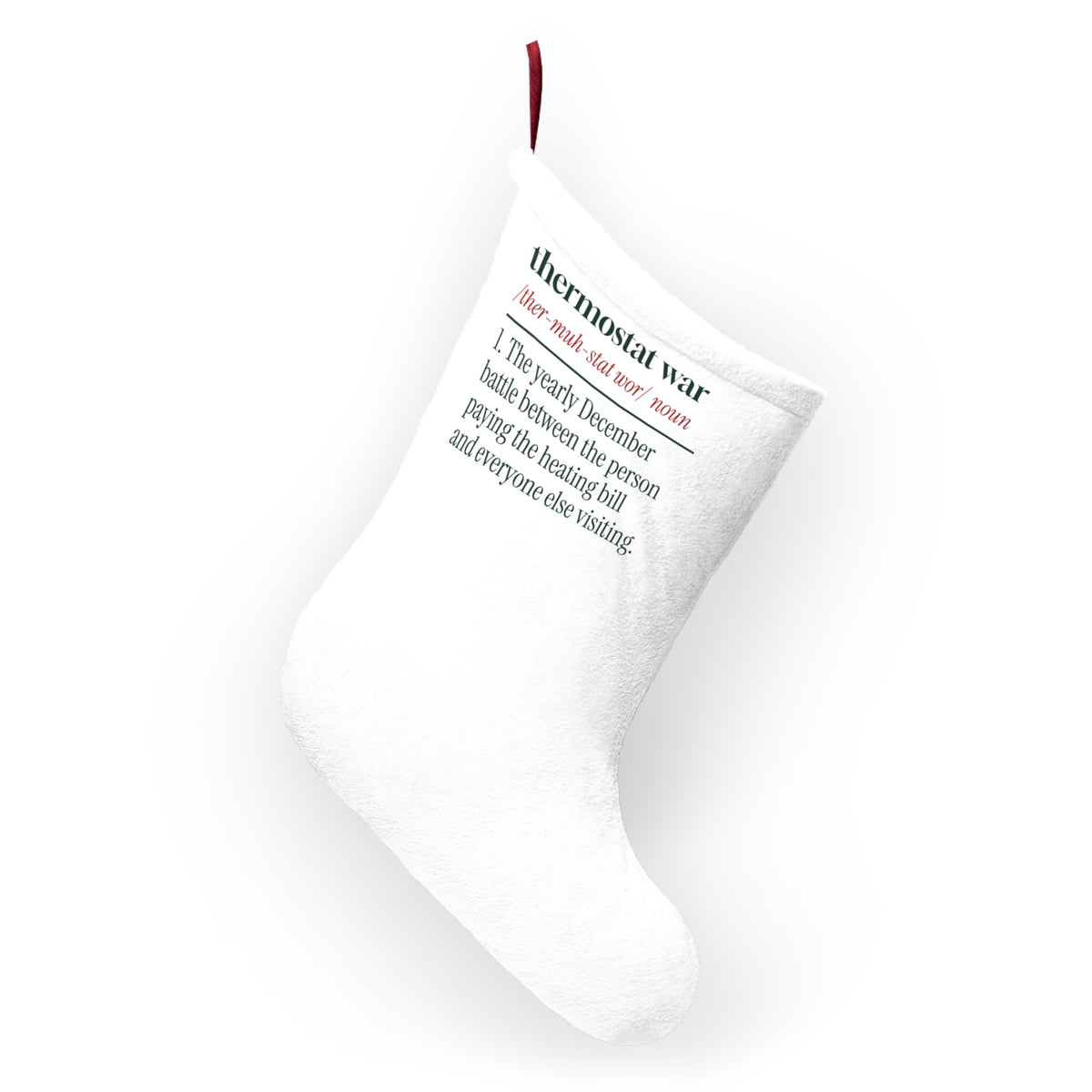 Funny Christmas Stocking Thermostat War Definition For Families