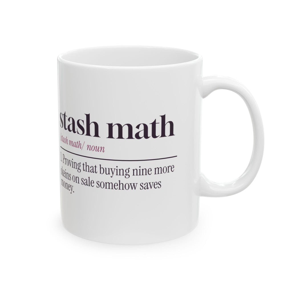Funny Knitting Coffee Mug Stash Math Dictionary Definition