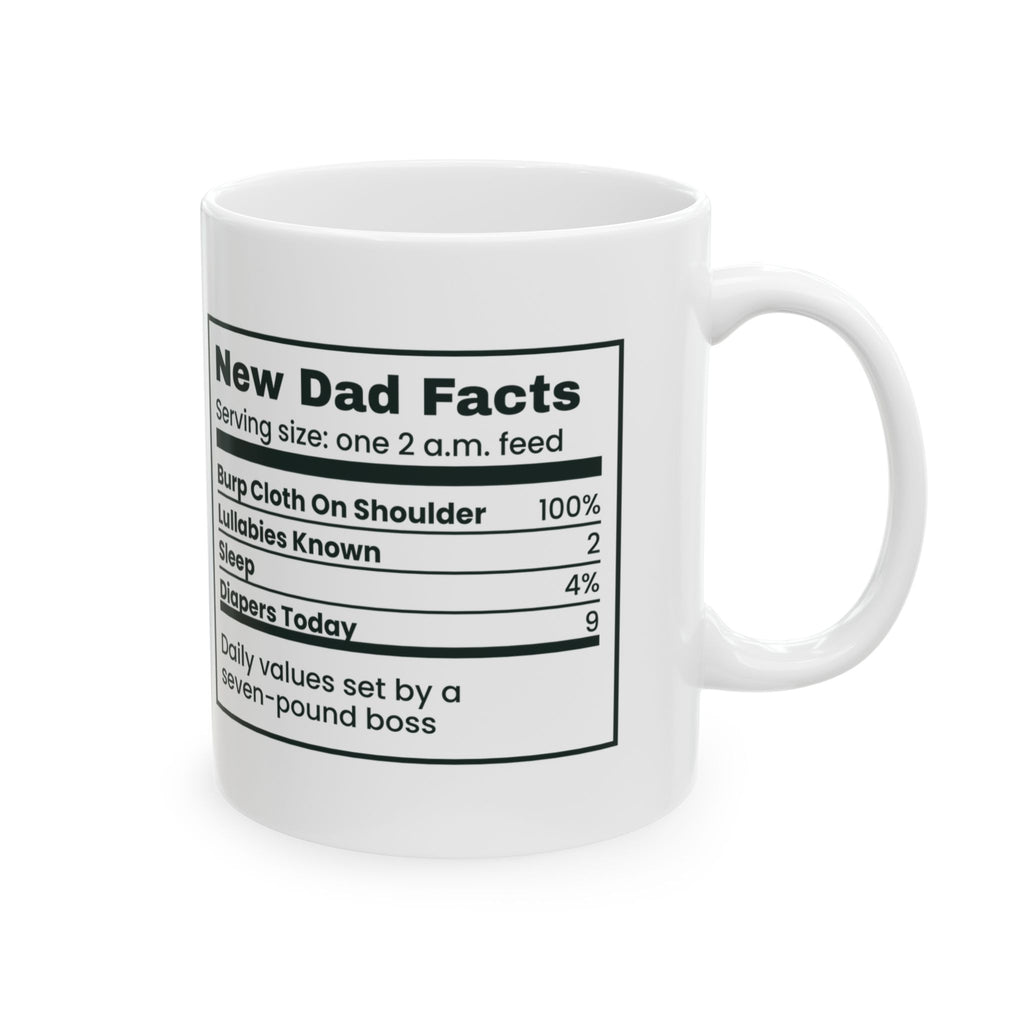 Funny New Dad Mug New Dad Facts Burp Cloth Nutrition Label For New Dads