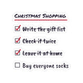 Funny Christmas Sticker Shopping Checklist Buy Everyone Socks