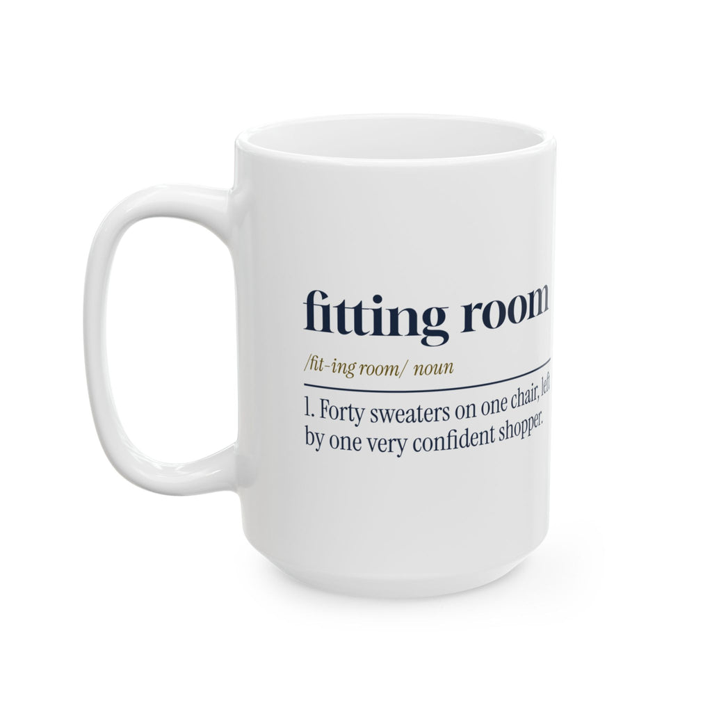 Funny Retail Christmas Coffee Mug Fitting Room Dictionary Definition