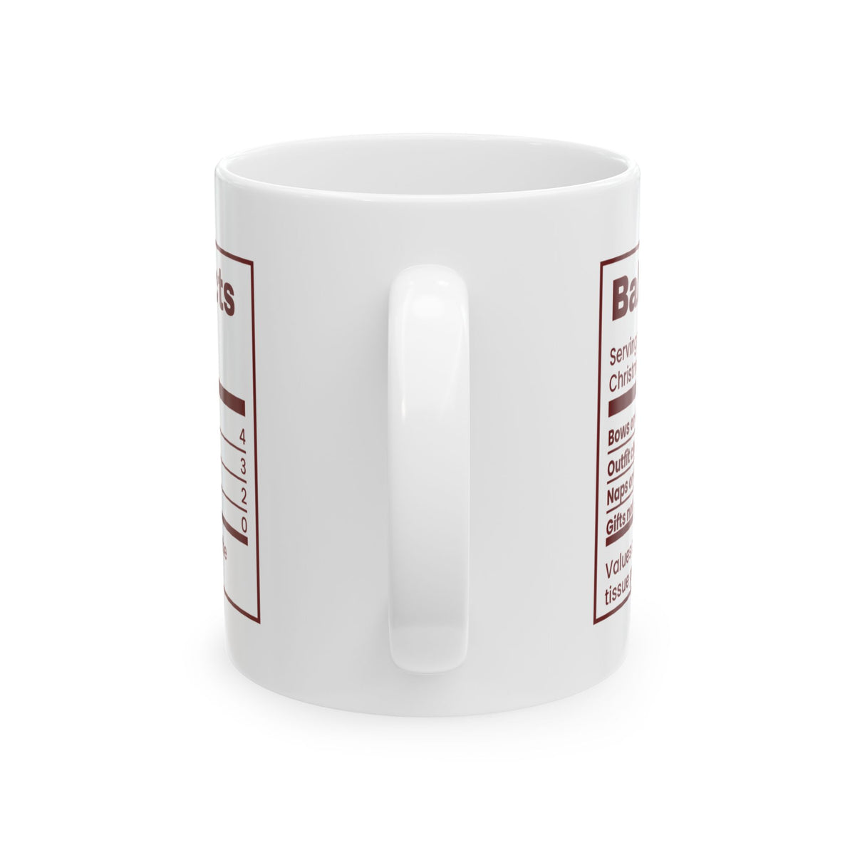 Funny Baby First Christmas Coffee Mug Baby Facts Nutrition Label