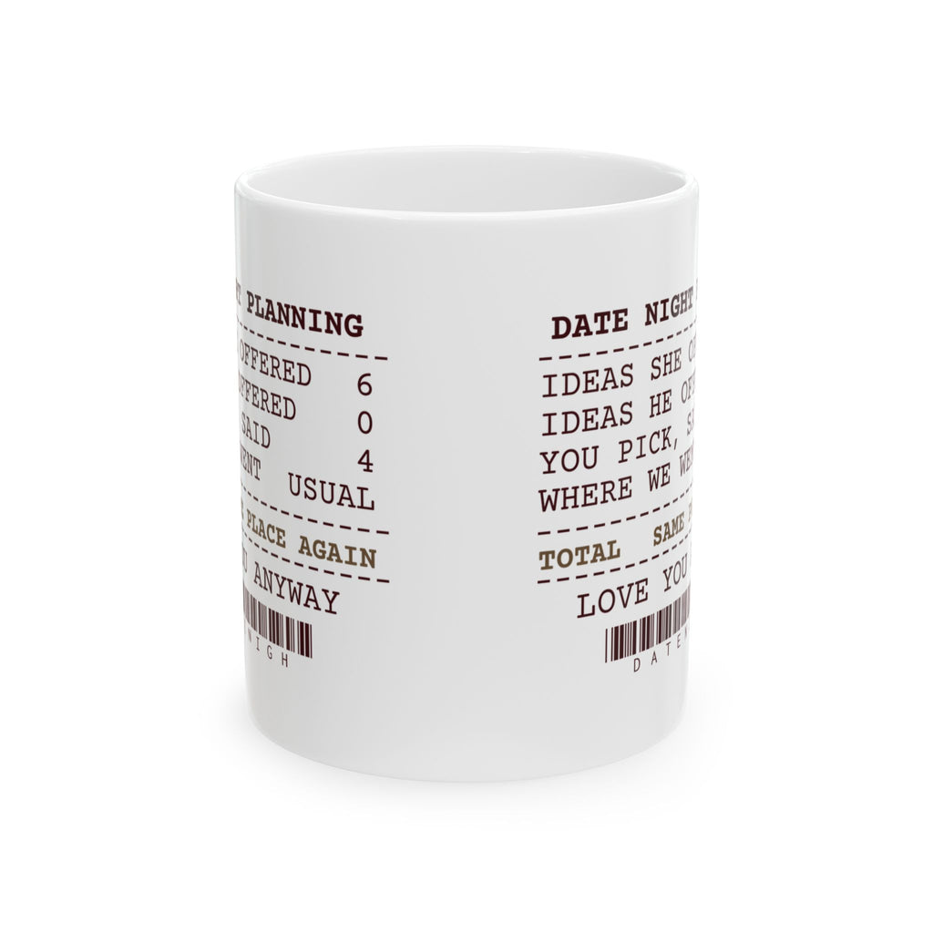Funny Wife Coffee Mug Date Night Planning Receipt For Wives