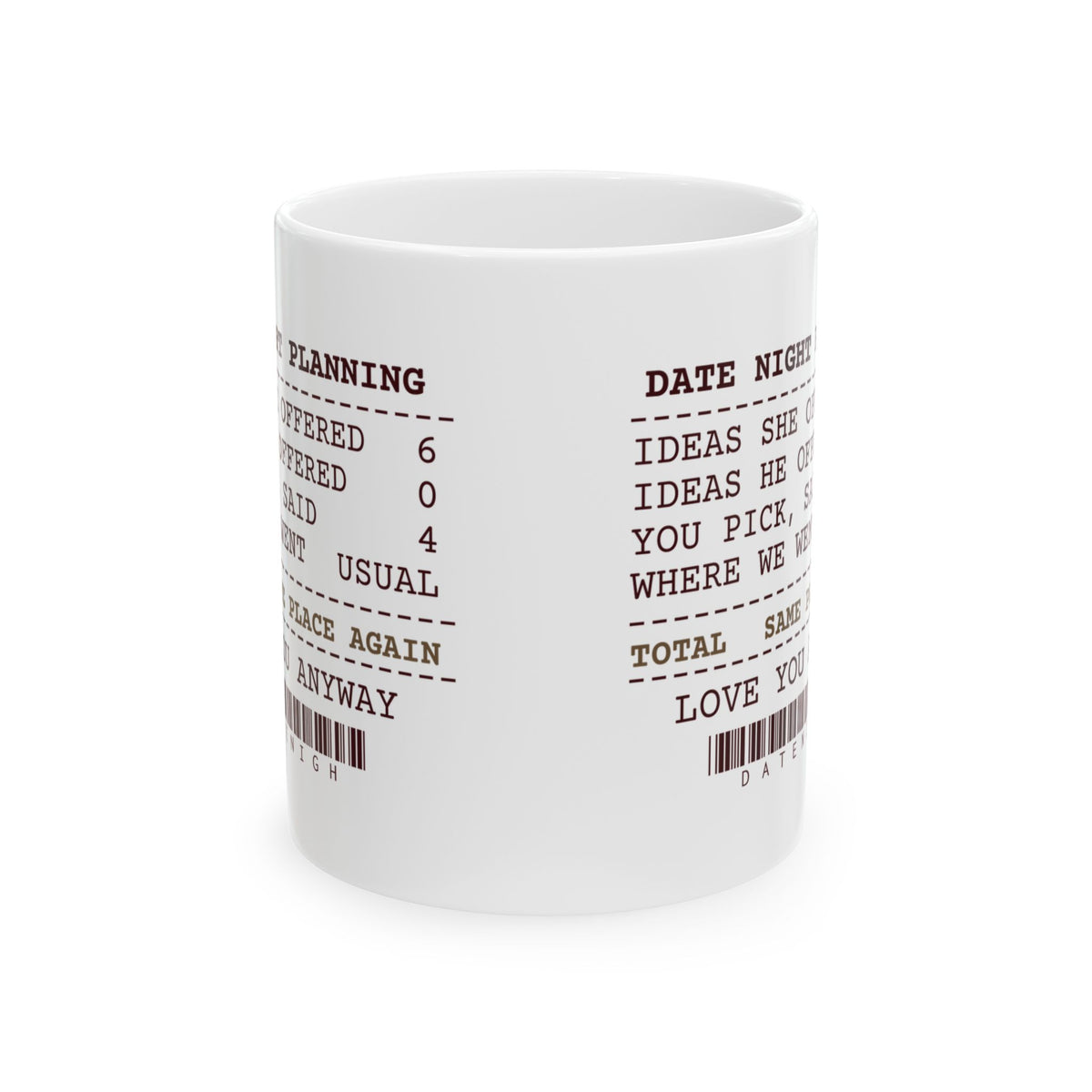 Funny Wife Coffee Mug Date Night Planning Receipt For Wives