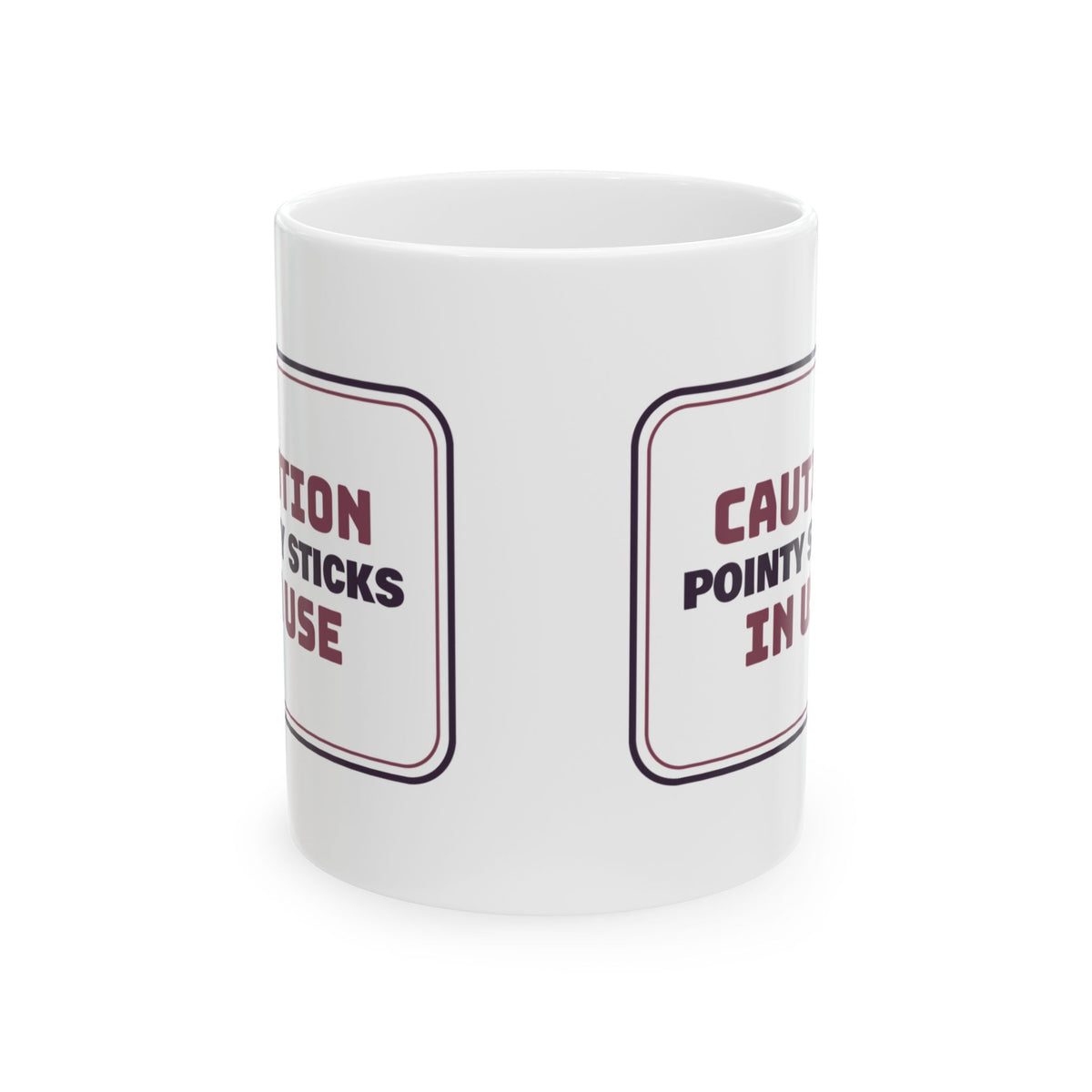 Funny Knitting Coffee Mug Caution Pointy Sticks In Use For Knitters