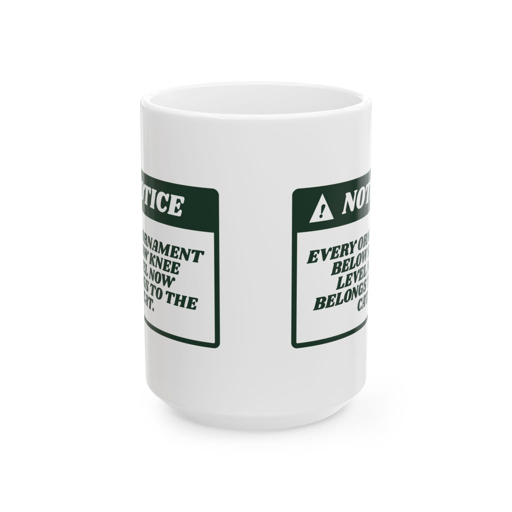 Funny Cat Christmas Coffee Mug Ornaments Below Knee Level Notice