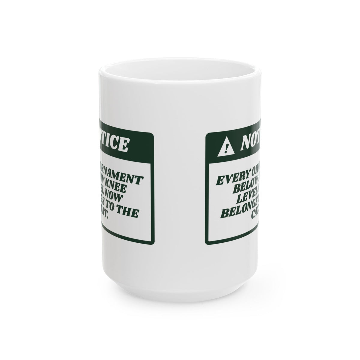 Funny Cat Christmas Coffee Mug Ornaments Below Knee Level Notice