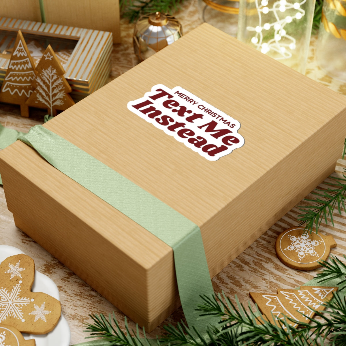 Funny Christmas Sticker Merry Christmas Text Me Instead