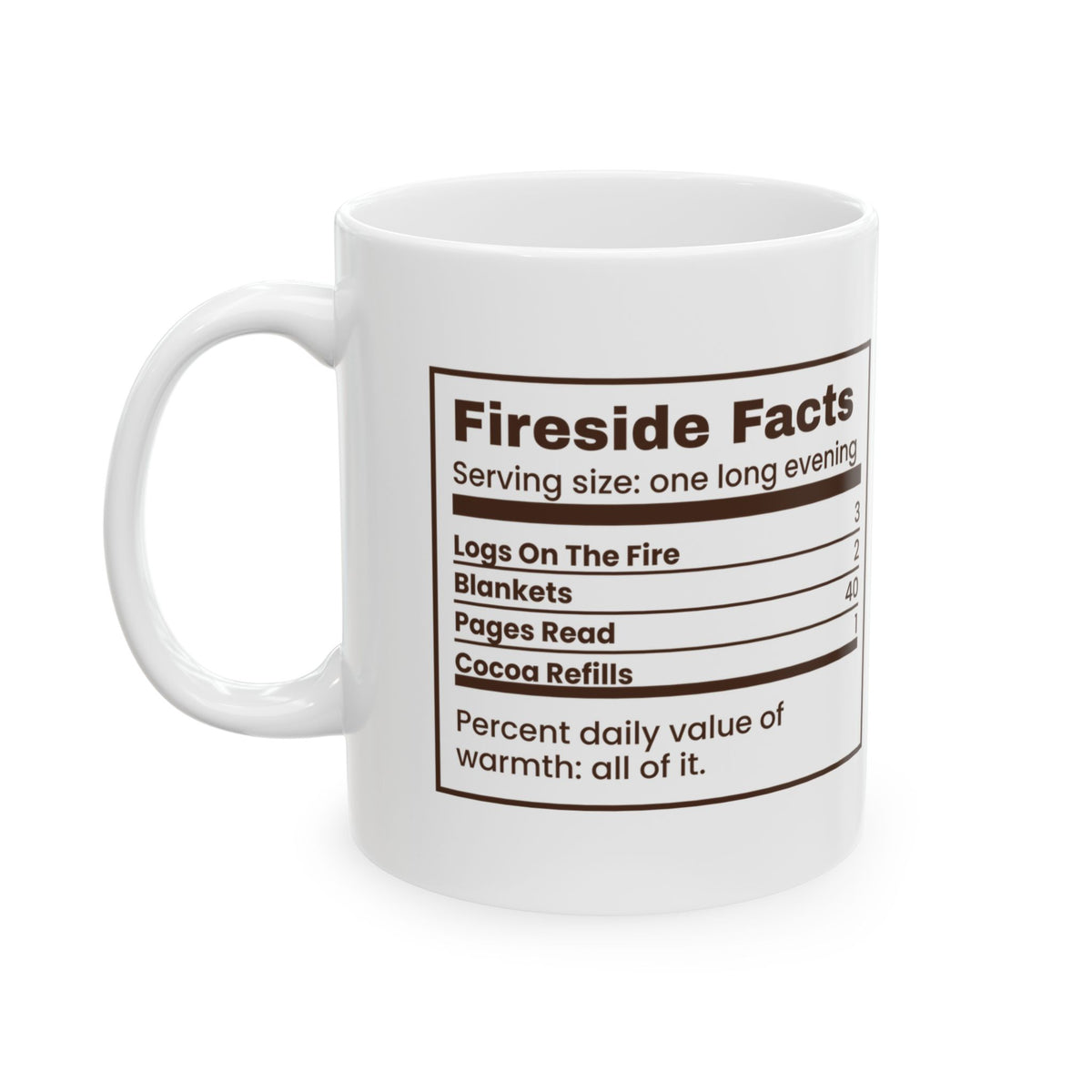 Christmas Coffee Mug Fireside Facts Cozy Winter Reading Cup