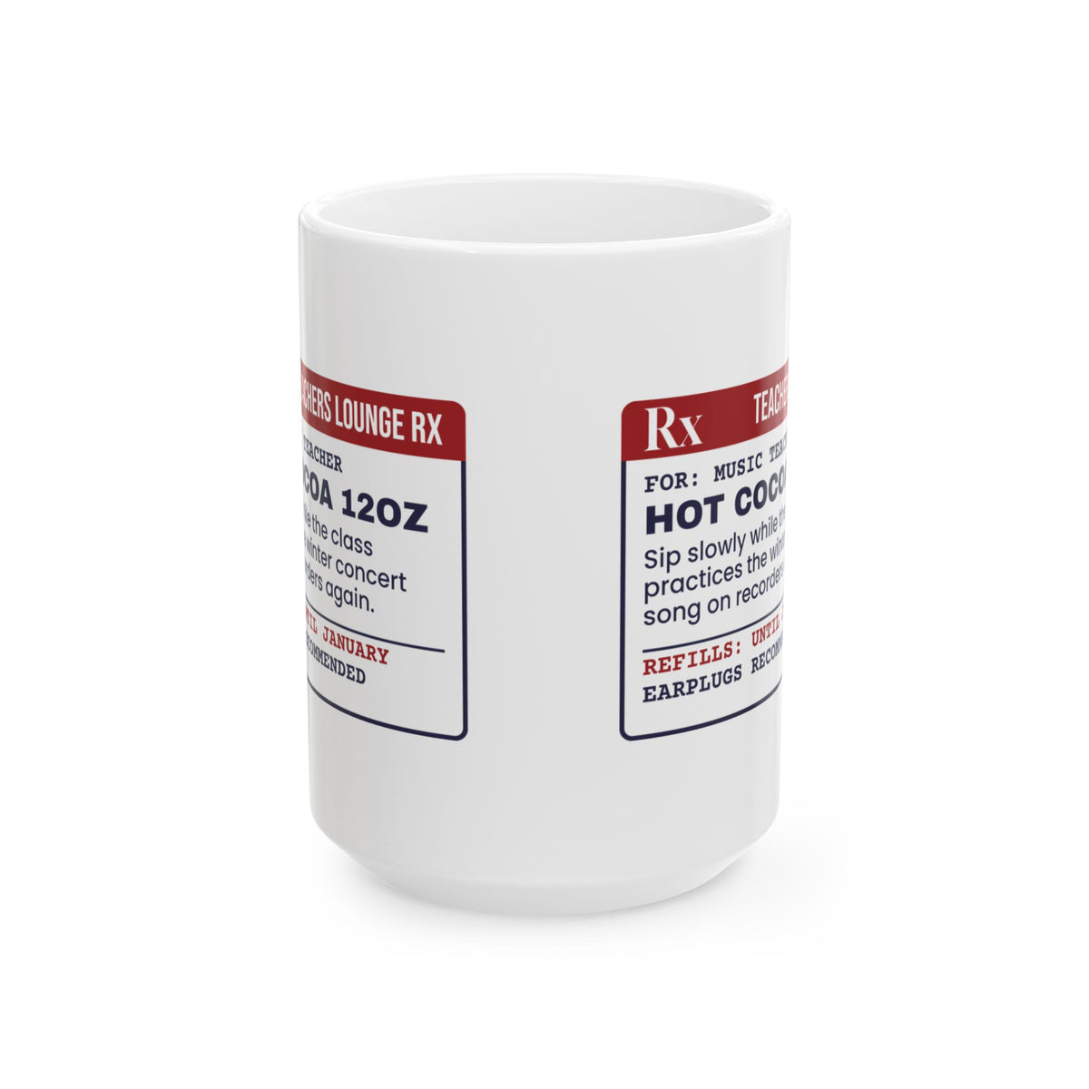 Funny Christmas Teacher Coffee Mug Hot Cocoa 12oz For Music Teachers