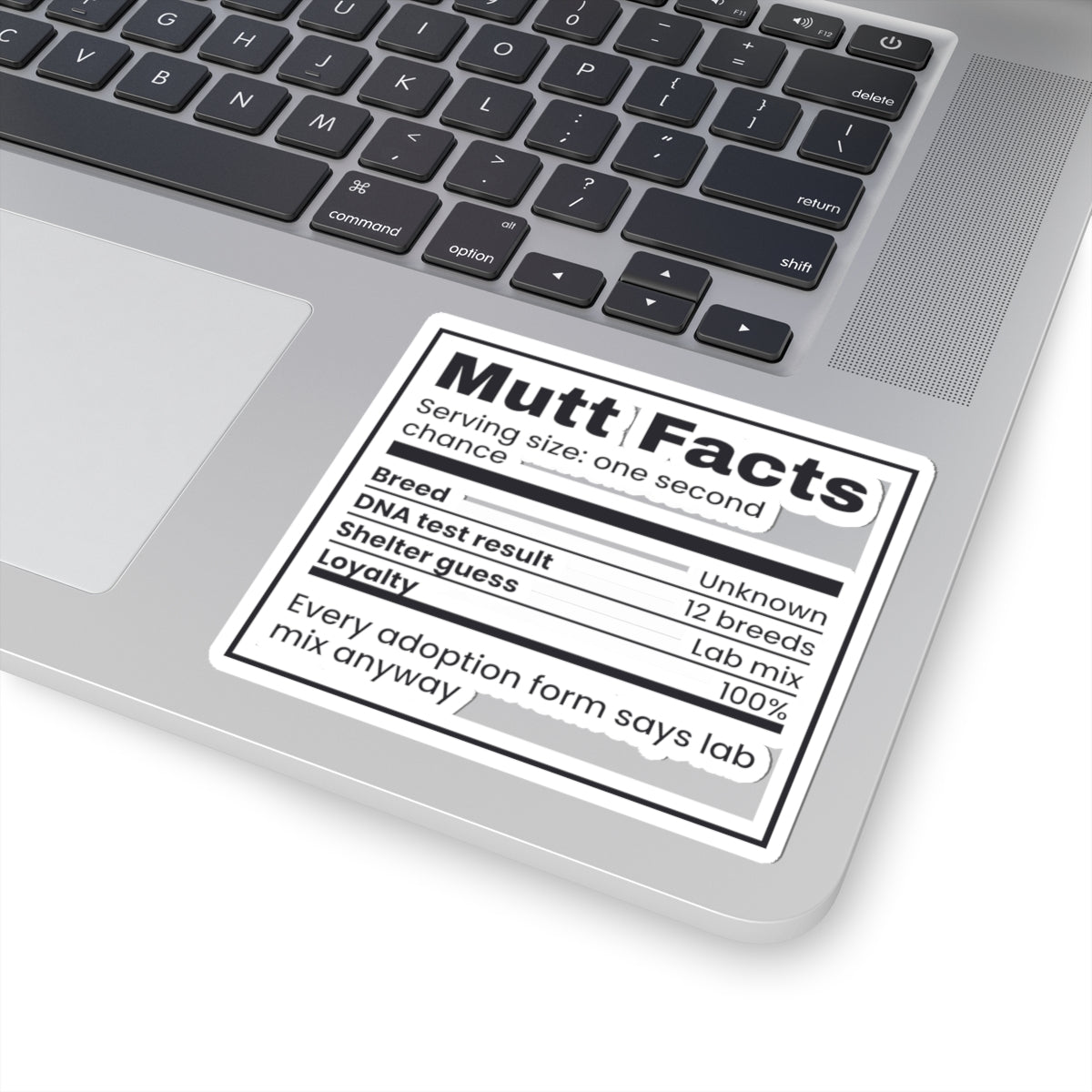 Funny Rescue Dog Sticker DNA Test Says Twelve Breeds Mutt Facts