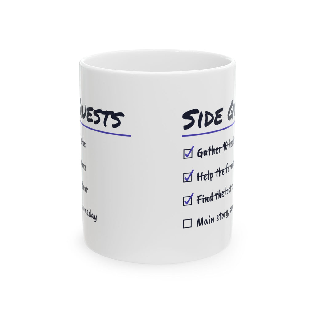 Gamer Coffee Mug The Main Story Can Wait Side Quest Checklist