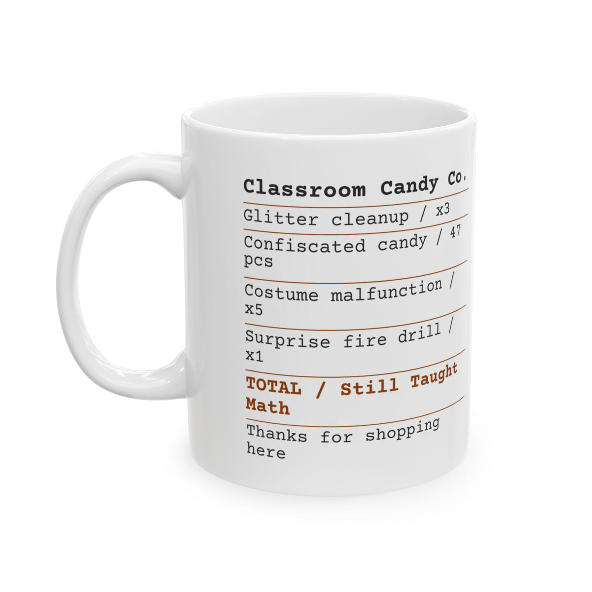 Spooky Teacher Coffee Mug Classroom Candy Receipt For Teachers