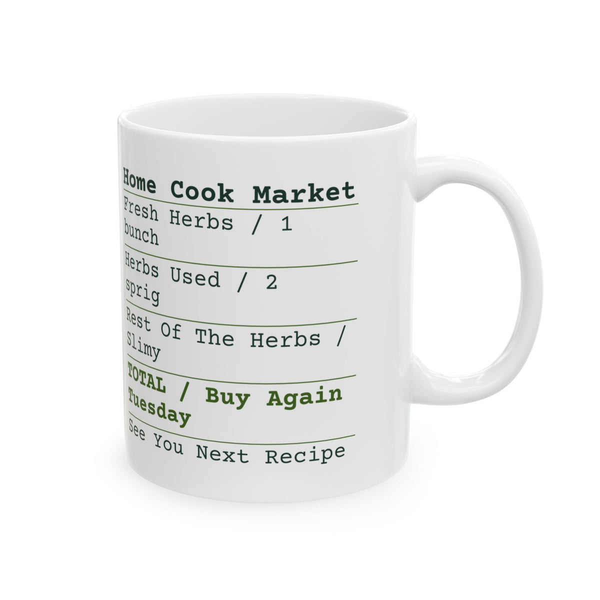 Funny Cooking Coffee Mug Rest Of The Herbs Receipt For Home Cooks