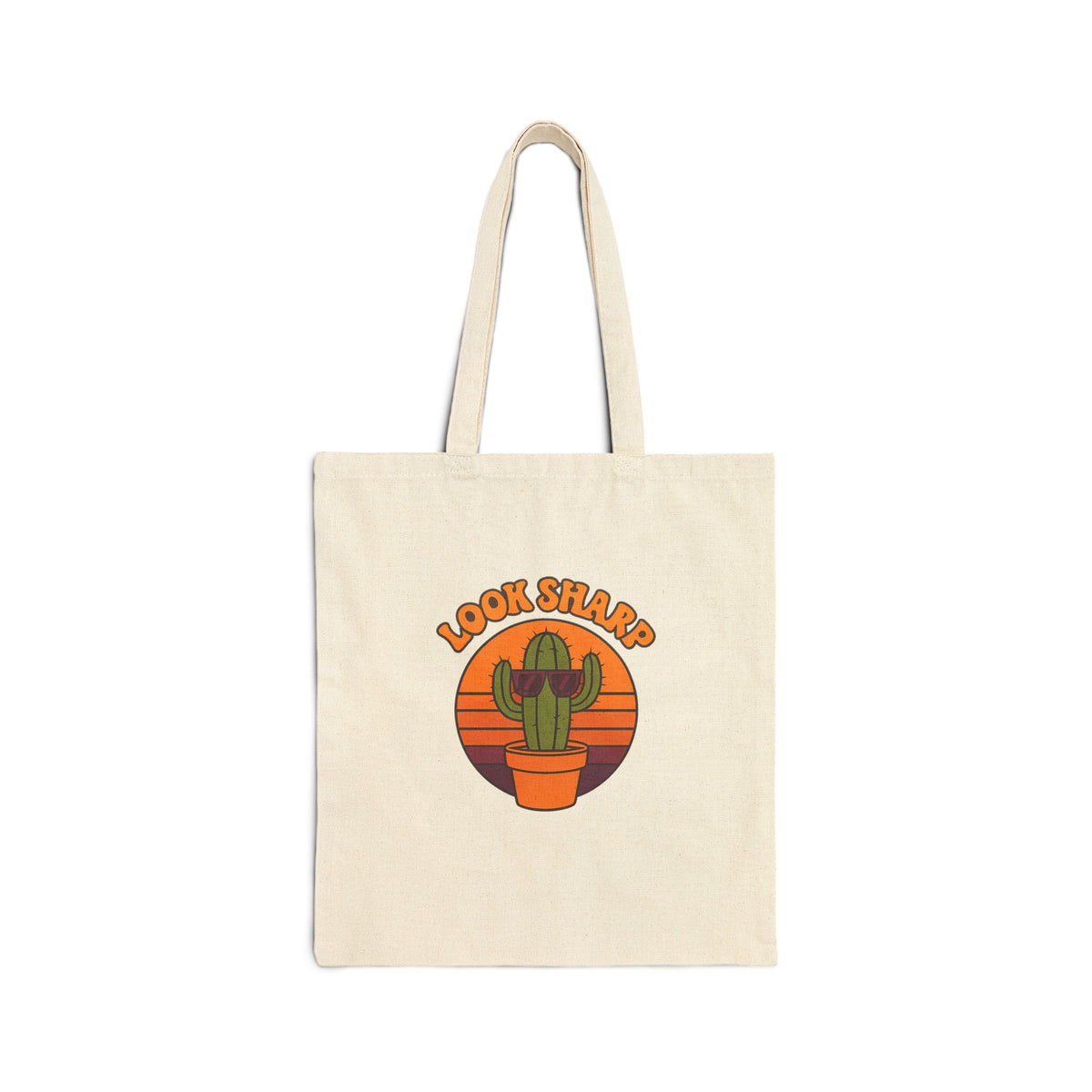 Look Sharp Funny Retro Cactus Plant Lover Tote Bag