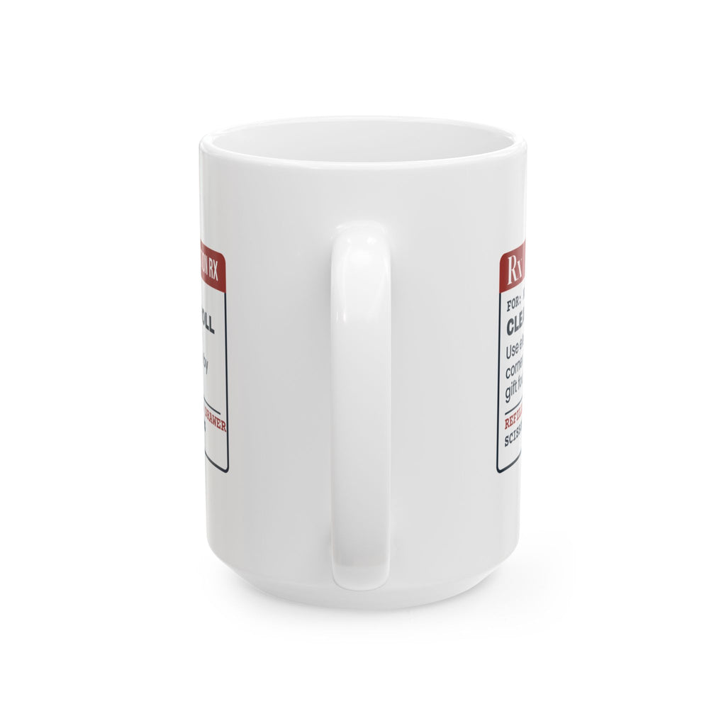 Funny Christmas Coffee Mug Clear Tape Prescription Late Night Wrapping