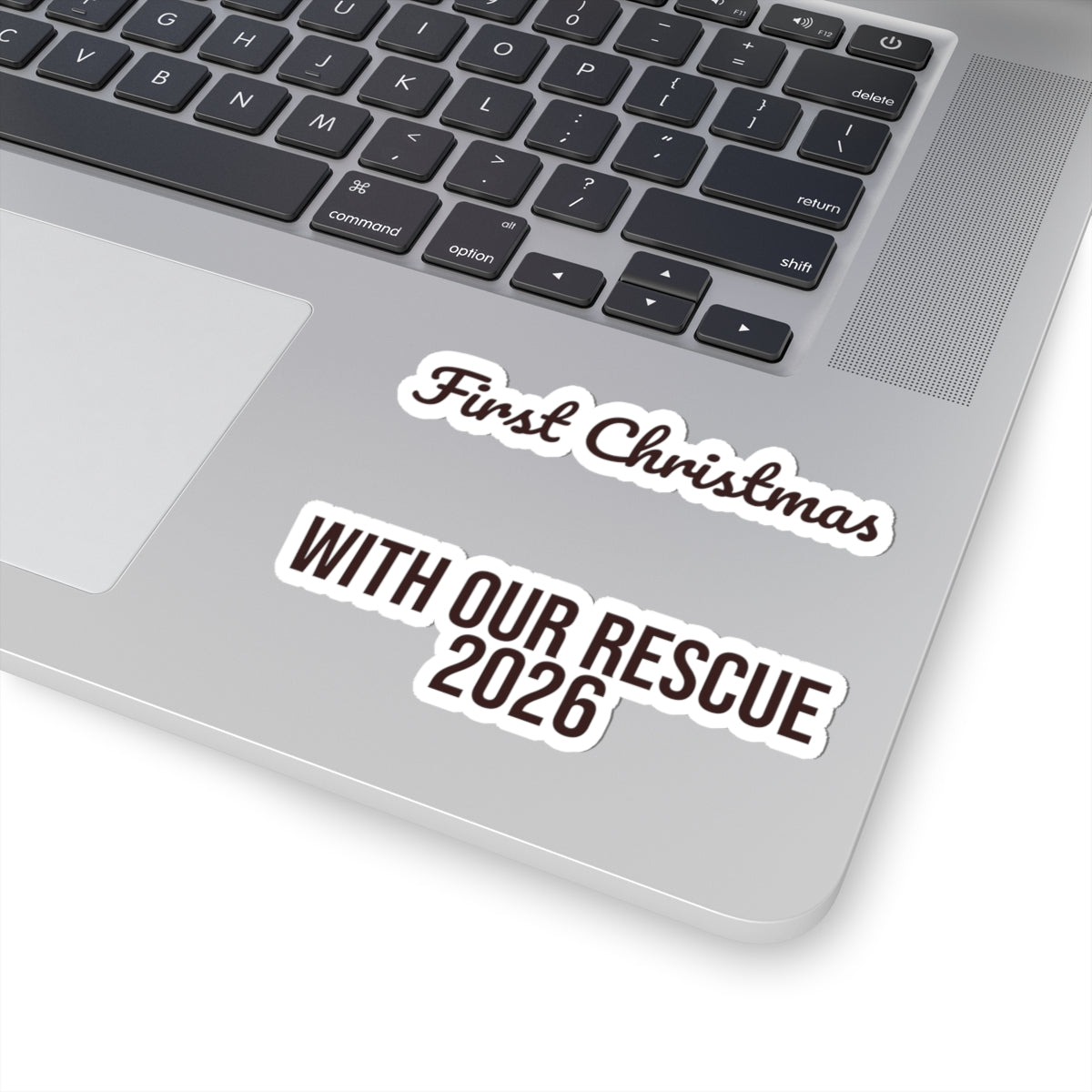First Christmas With Our Rescue Dog 2026 Sticker For Dog Lovers