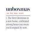 Funny Christmas Sticker Unboxmas Definition For New Homeowners