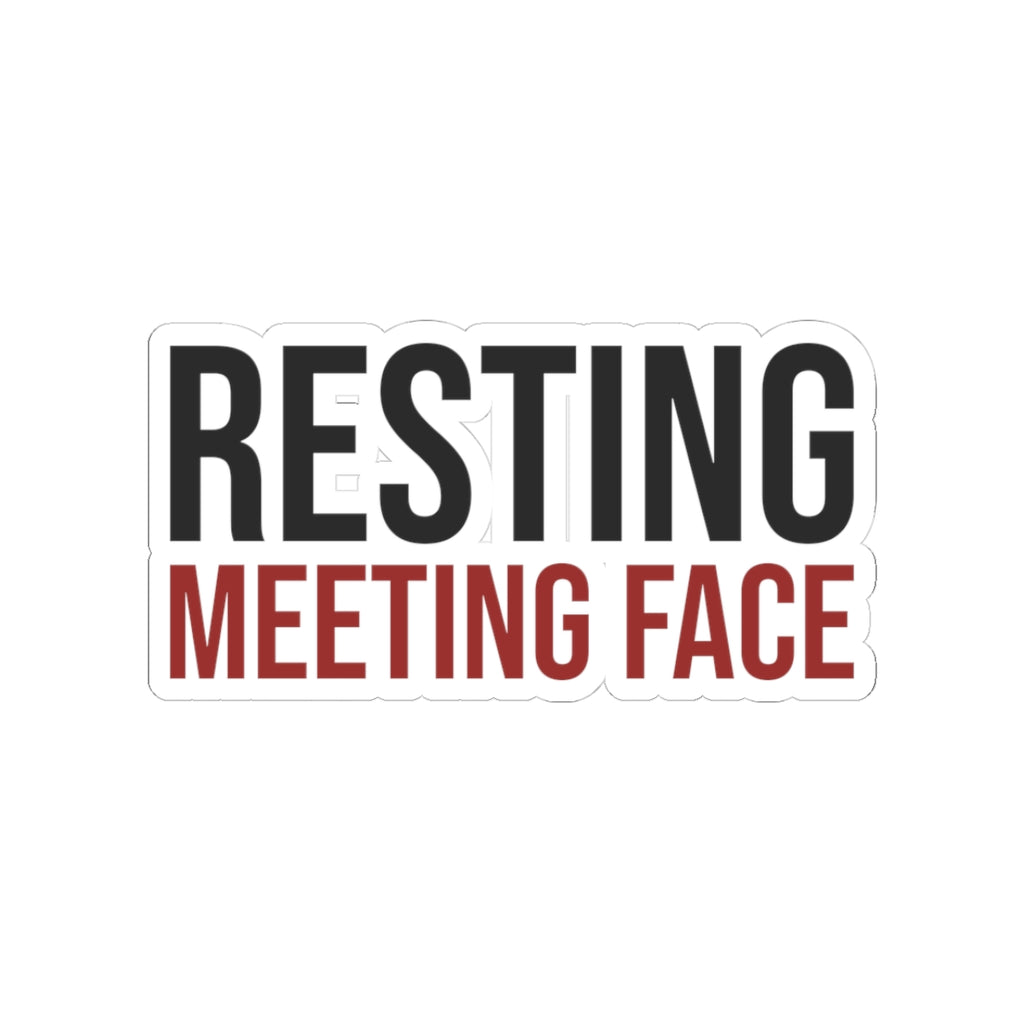 Resting Meeting Face Sticker, Funny Sarcasm