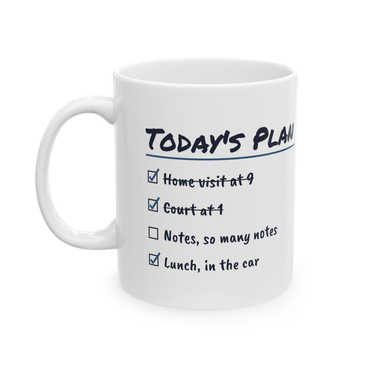 Funny Social Worker Coffee Mug Lunch Eaten In The Car Checklist