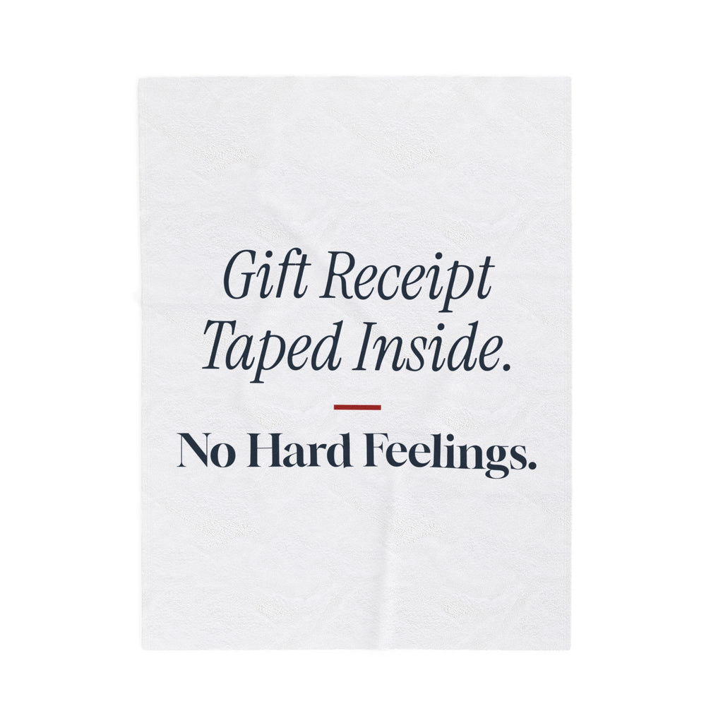 Funny Christmas Throw Blanket Receipt Taped Inside No Hard Feelings