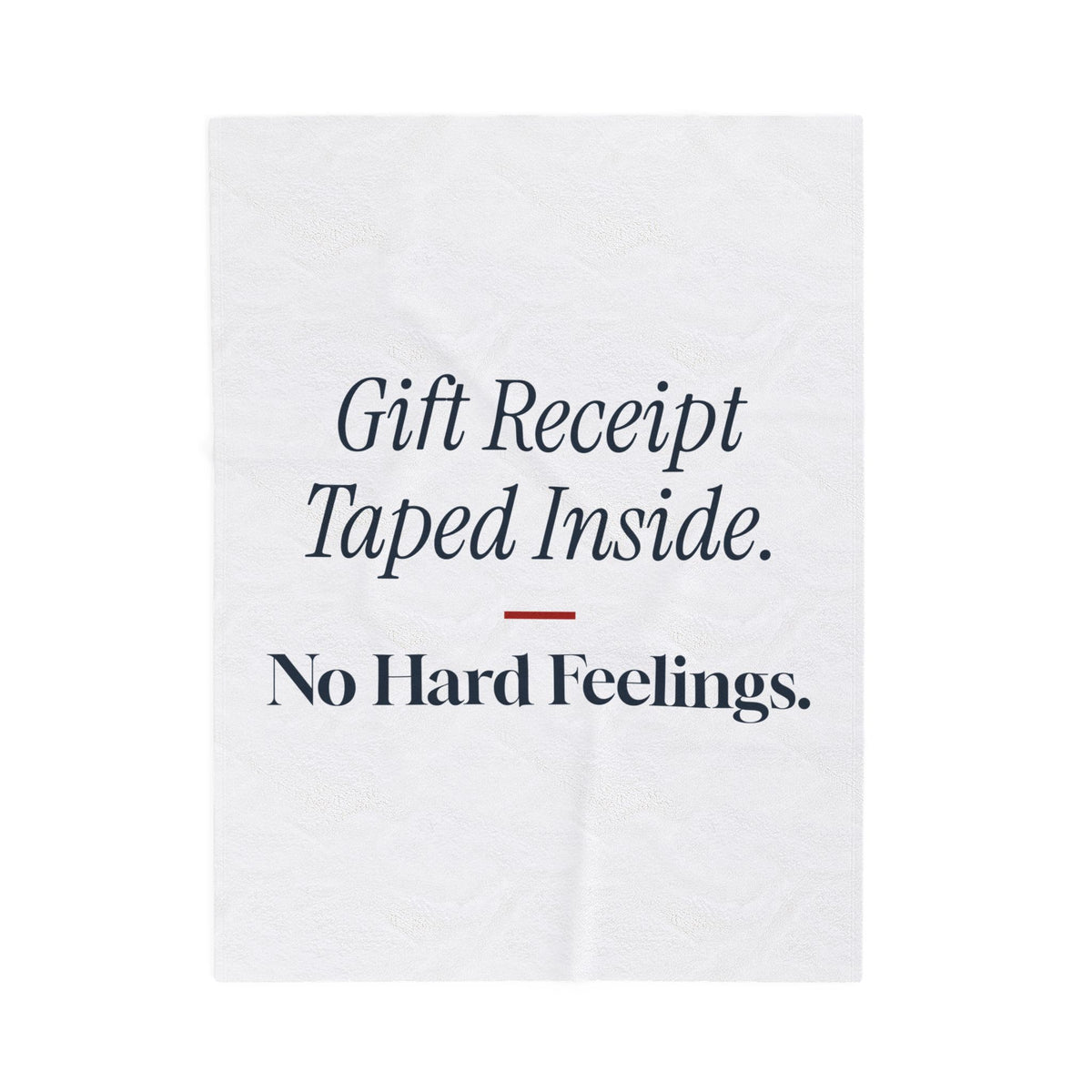 Funny Christmas Throw Blanket Receipt Taped Inside No Hard Feelings
