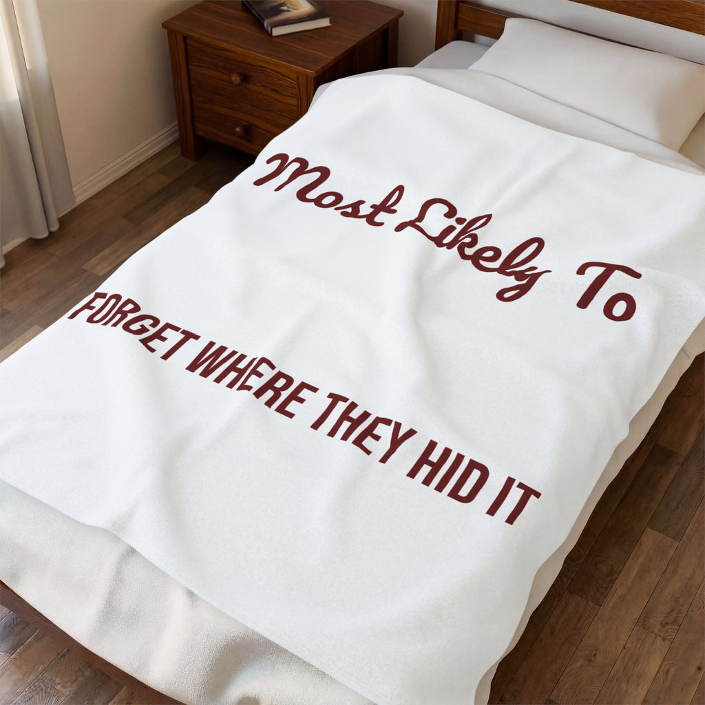 Funny Christmas Family Throw Blanket Most Likely To Forget Where They Hid