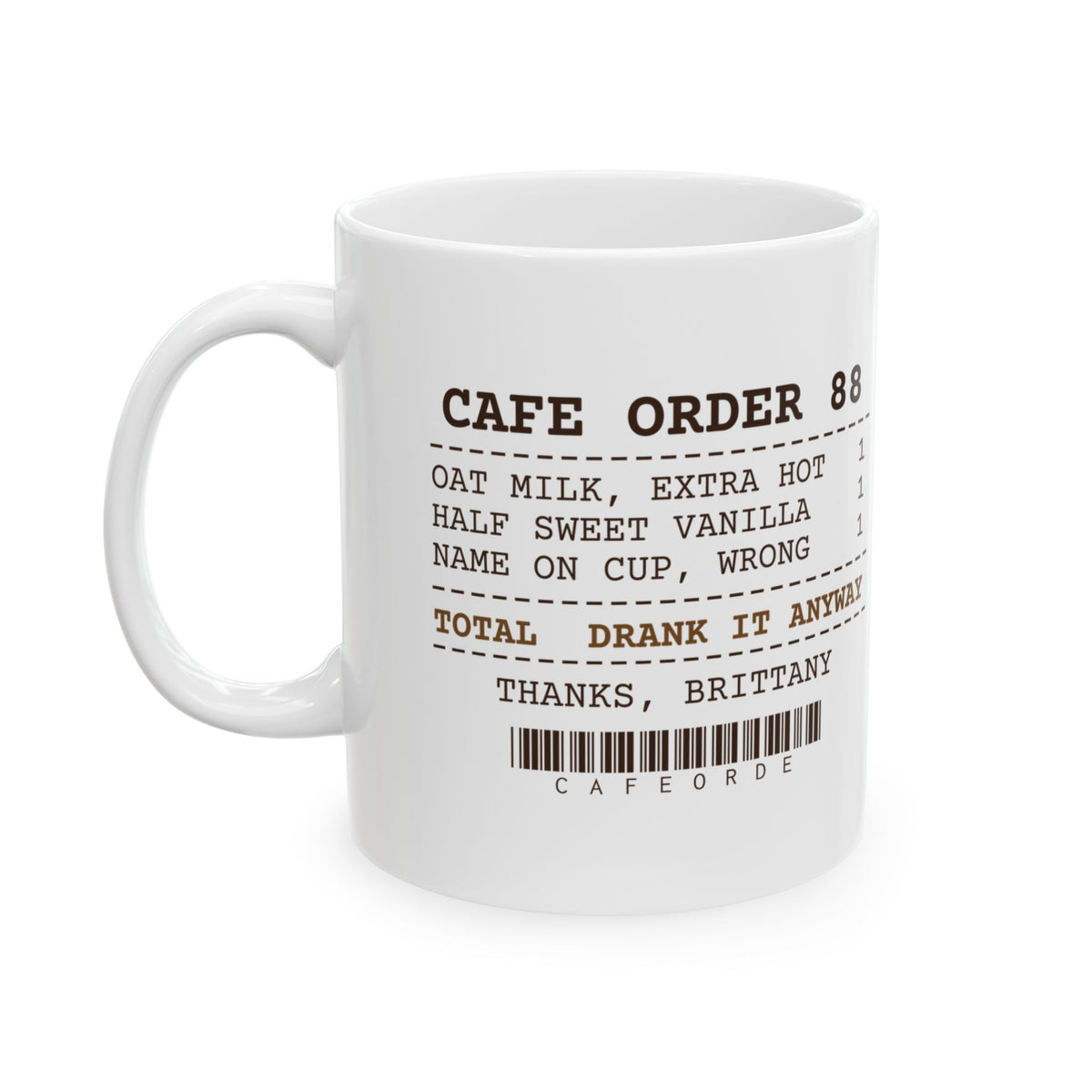 Funny Coffee Lover Mug Name Spelled Wrong Cafe Receipt