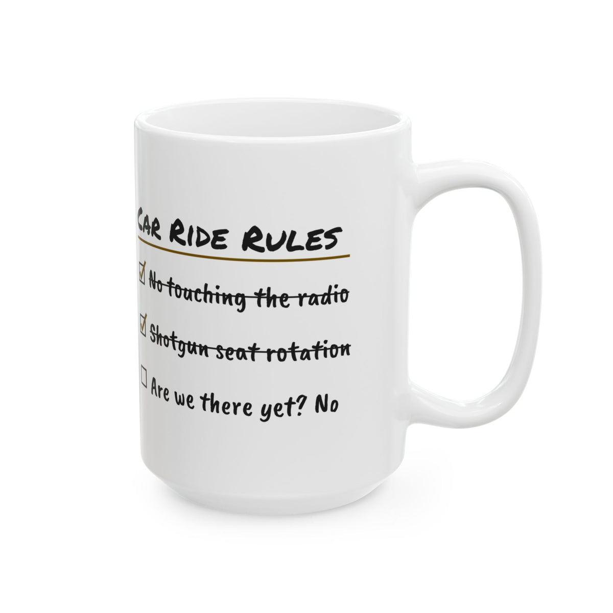 Funny Dad Coffee Mug Car Ride Rules For Dad Kids