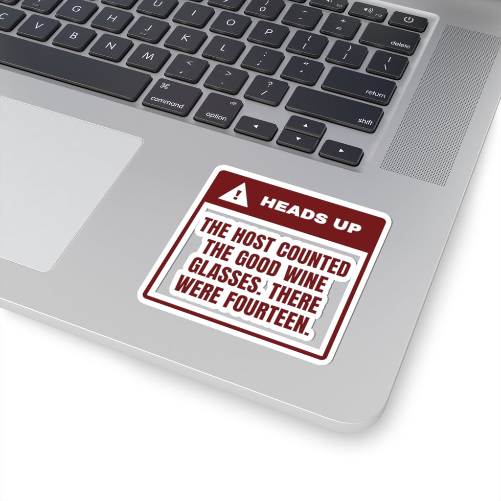 Funny Christmas Sticker Host Counted The Glasses Warning For Hosts